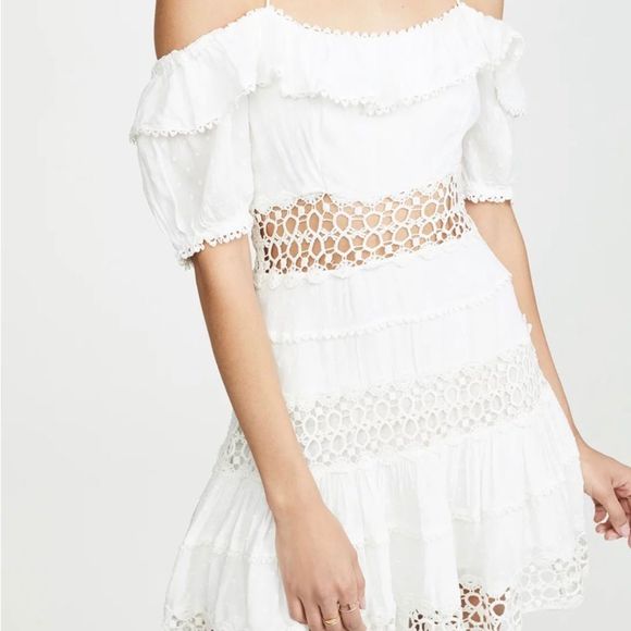 Free People Mixed Emotions White Mini Dress - as seen on White Lotus - Picture 1 of 9